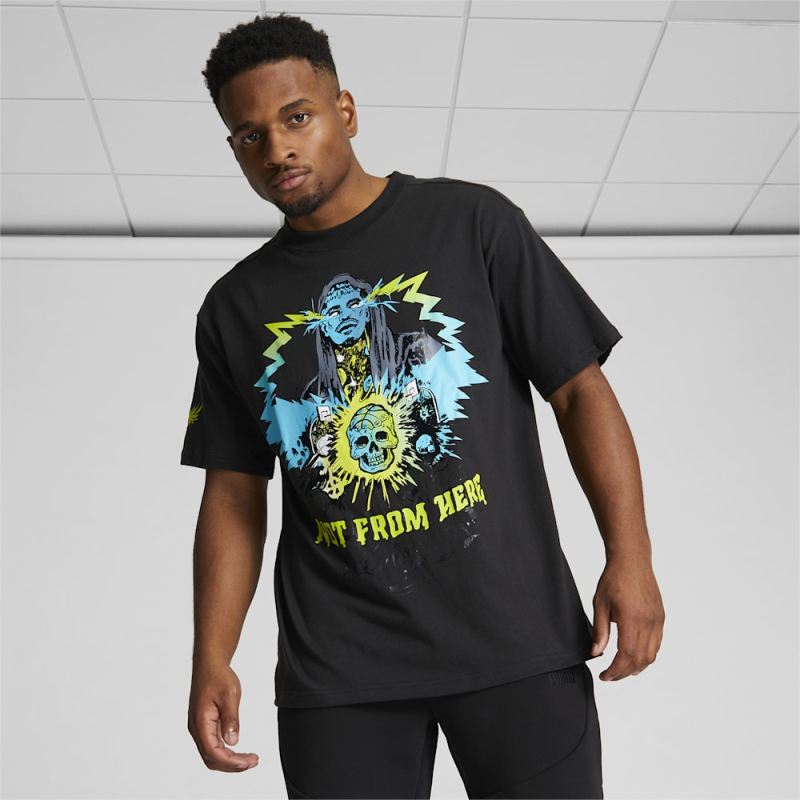 Puma | Men's x LAMELO BALL Blue Hive Basketball Tee - Black