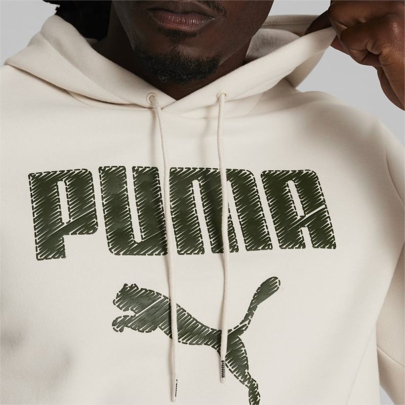 Puma | Men's Faux Embroidered Hoodie - Alpine Snow