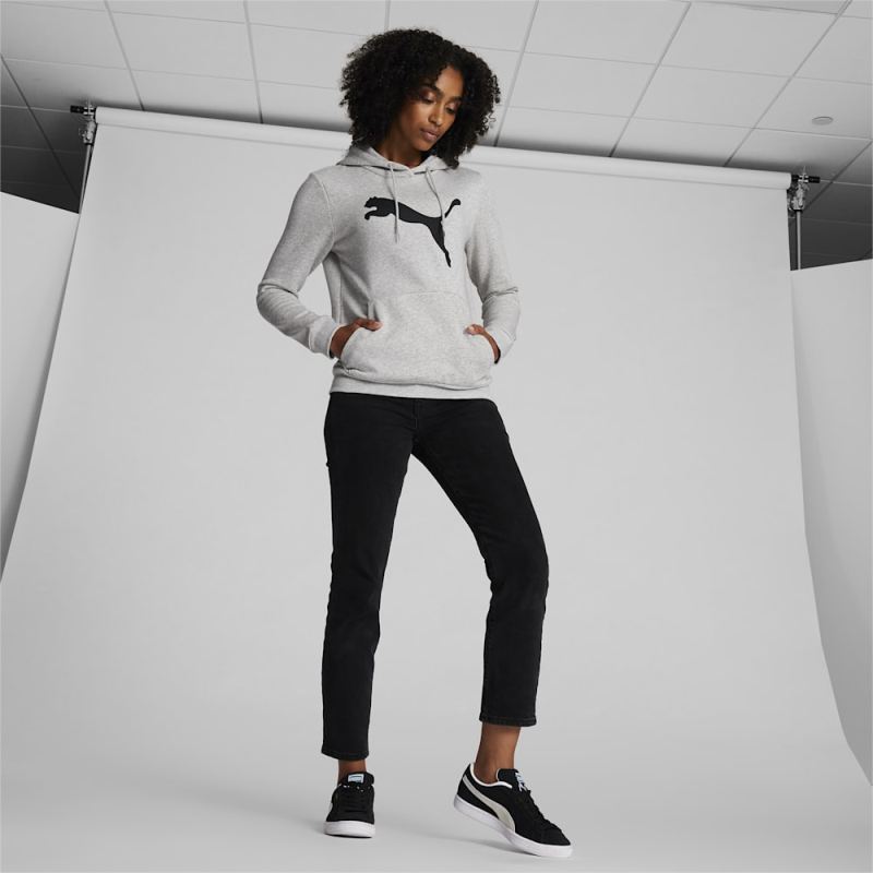 Puma | Women's Essentials Big Cat Logo Hoodie - Light Gray Heather