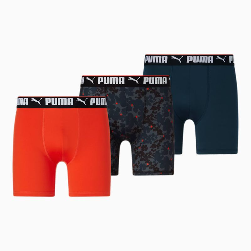 Puma | Men's Boxer Briefs [3 Pack] - ORANGE / BLACK