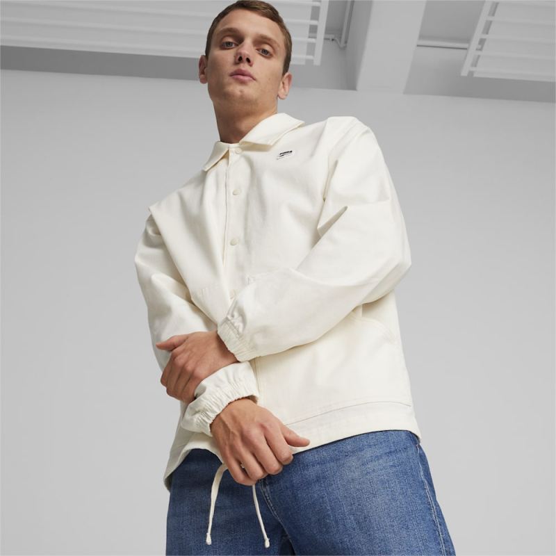 Puma | Men's Downtown Jacket - Frosted Ivory - Click Image to Close