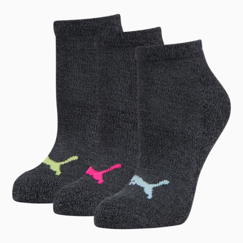 Puma | Women's Half-Terry Low Cut Socks (3 Pack) - BLACK / BRIGHT