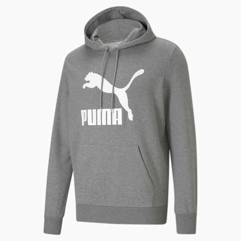 Puma | Men's Classics French Terry Logo Hoodie - Medium Gray Heather