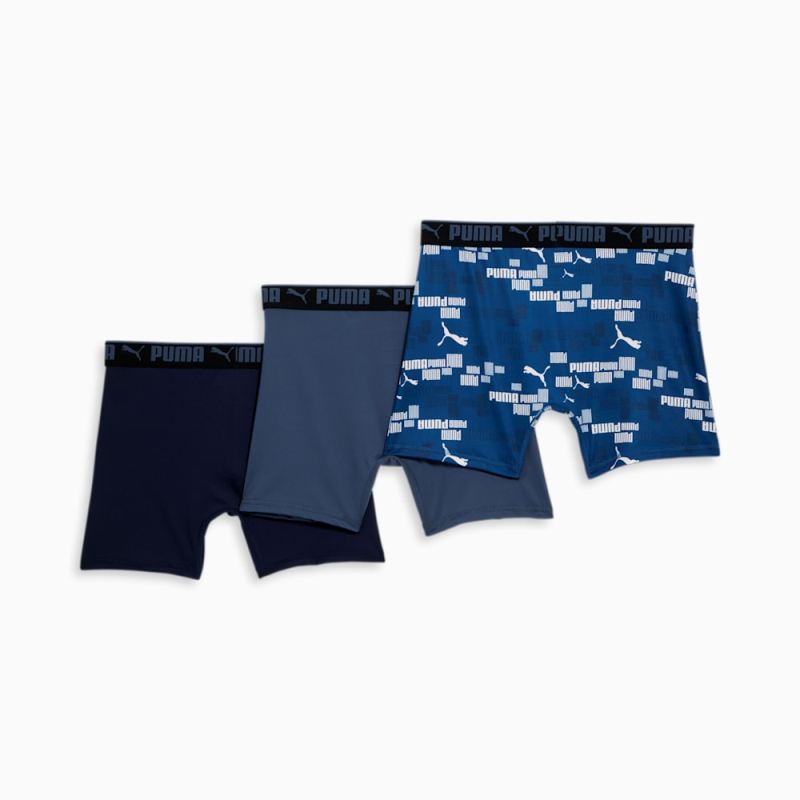 Puma | Men's Sportstyle Boxer Briefs (3 Pack) - BLUE