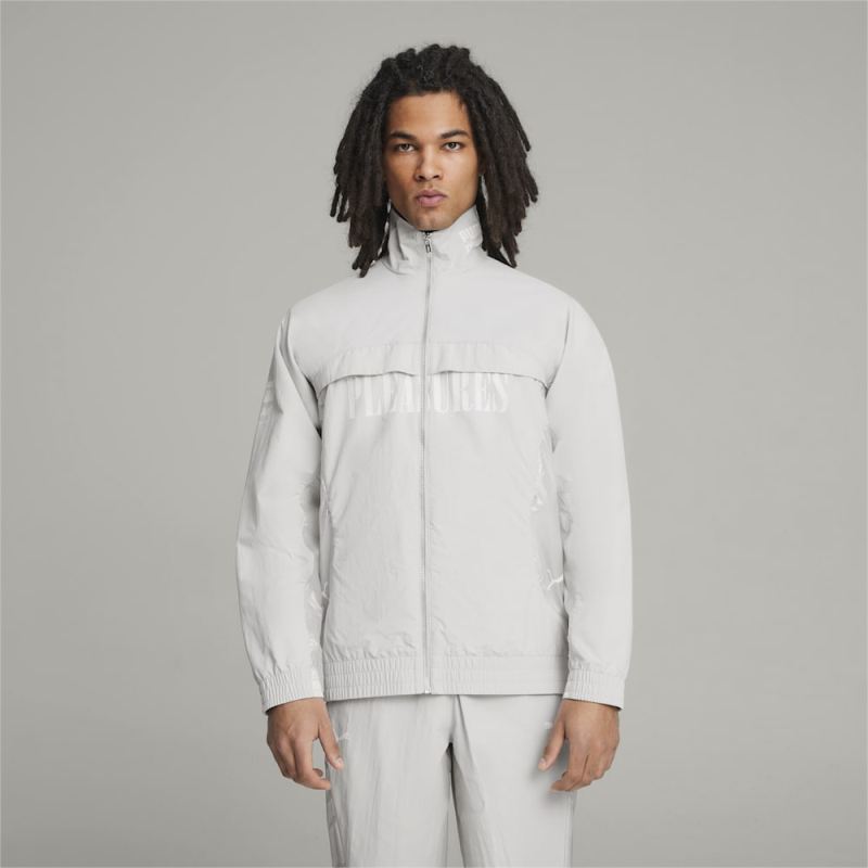 Puma | Men's x PLEASURES Jacket - Glacial Gray