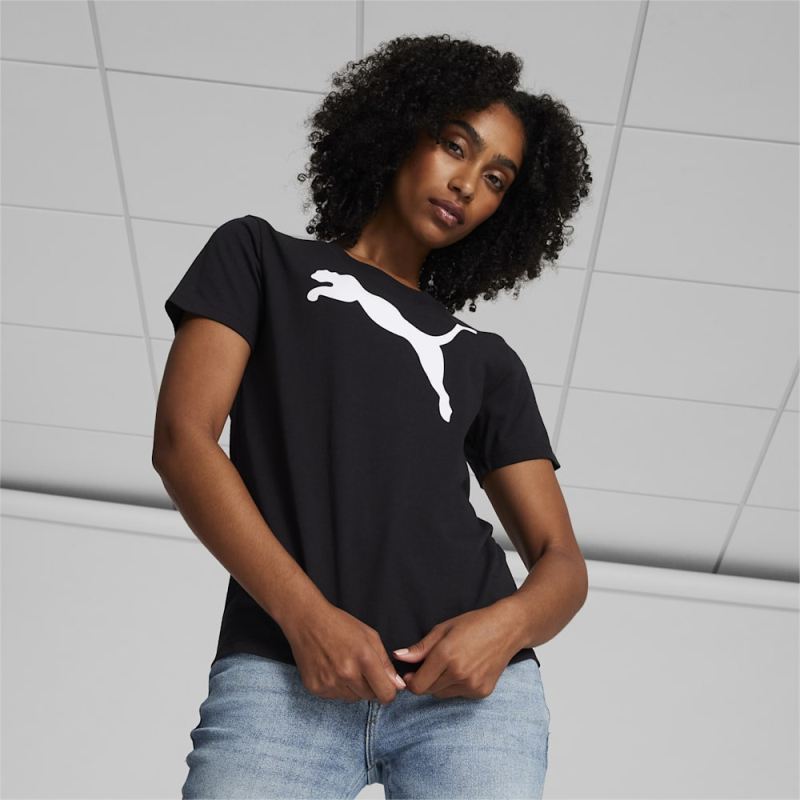 Puma | Women's Essentials Big Cat Logo Tee - Black - Click Image to Close