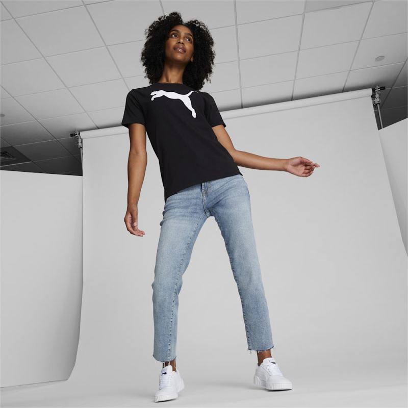 Puma | Women's Essentials Big Cat Logo Tee - Black