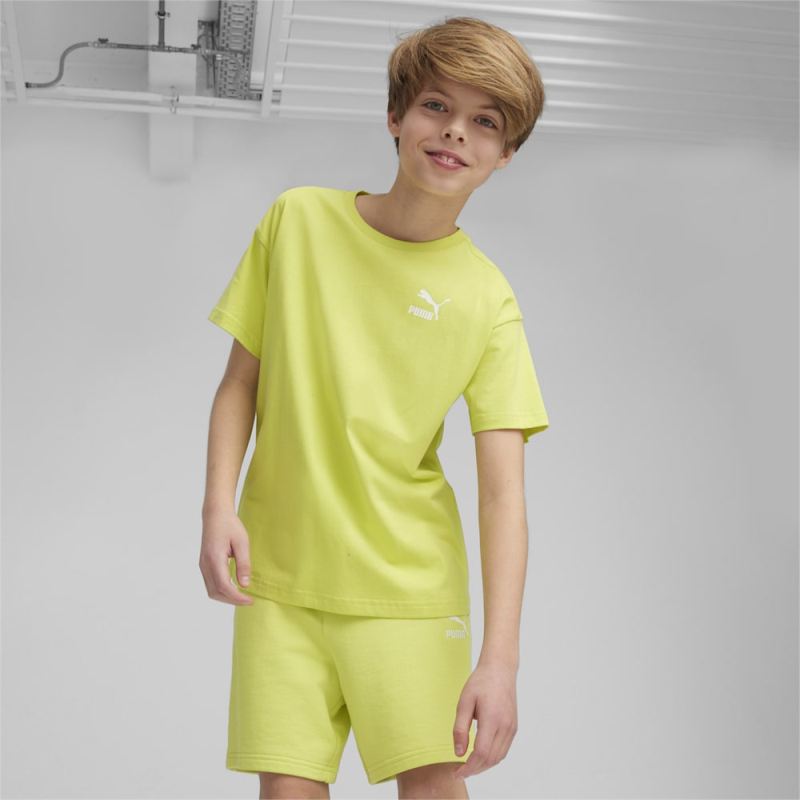 Puma | Boys Better Classics Relaxed Youth Tee - Lime Sheen - Click Image to Close