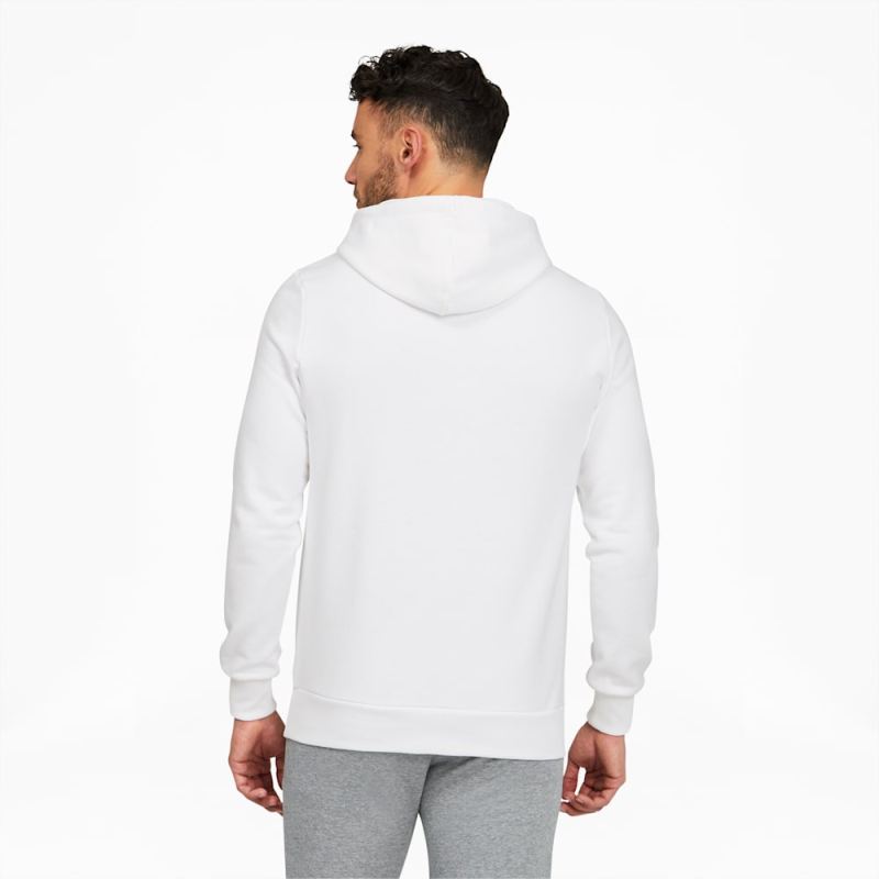 Puma | Men's Classics Logo Hoodie FL - White-Bamboo