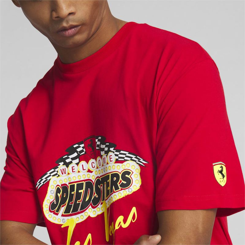 Puma | Men's Scuderia Ferrari Race Garage Crews Las Vegas Tee - Rosso Corsa