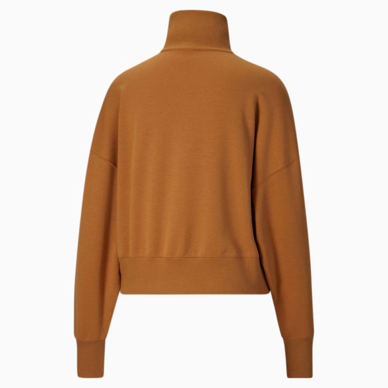 Puma | Women's Infuse Half-Zip Oversized Sweatshirt - Desert Tan