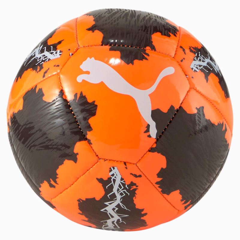 Puma | Boys Puma | Boys Spin Mini Soccer Ball - Shocking Orange-Black-White