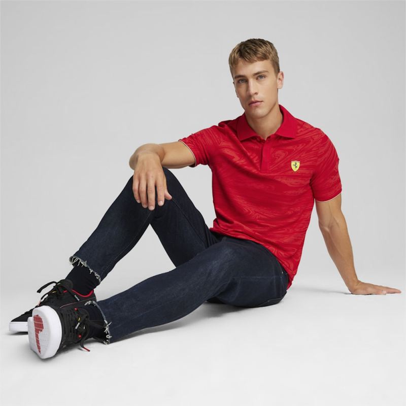 Puma | Men's Scuderia Ferrari Race Motorsport Graphic Polo - Rosso Corsa