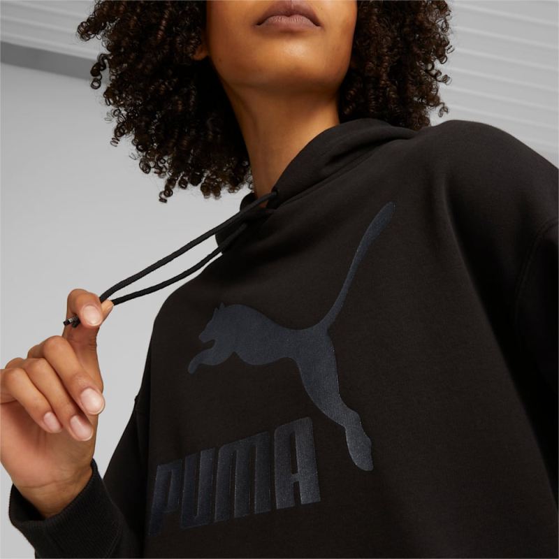 Puma | Women's Classics Logo Hoodie - Black-Shimmer