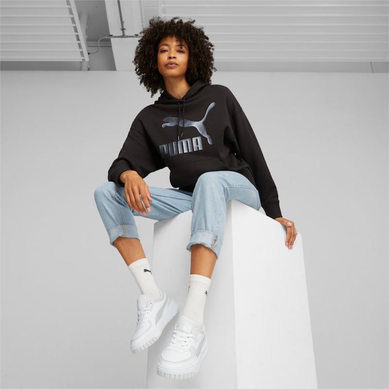 Puma | Women's Classics Logo Hoodie - Black-Shimmer