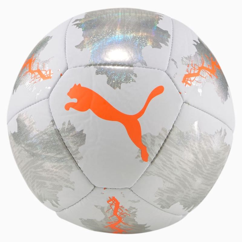 Puma | Boys Puma | Boys Spin Mini Soccer Ball - White-Shocking Orange-Vaporous Gray