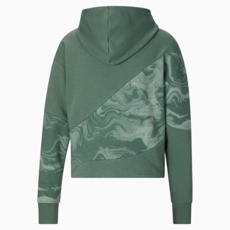 Puma | Women's POWER Marbleised Hoodie - Eucalyptus