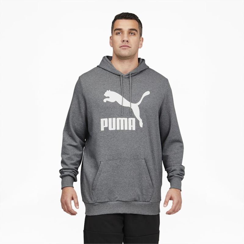 Puma | Men's Classics Logo Hoodie Big And Tall - Medium Gray Heather