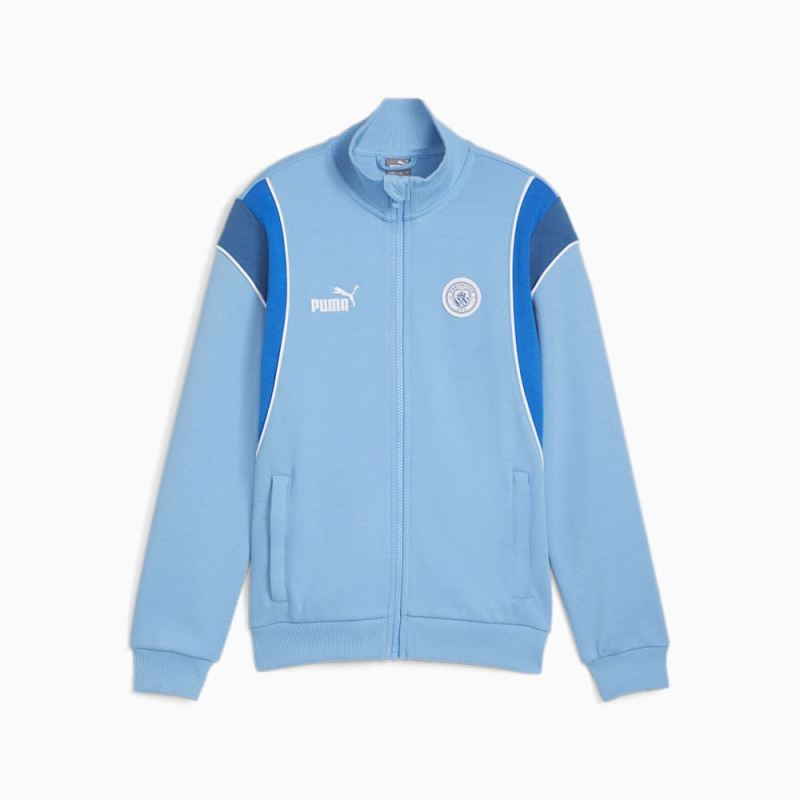 Puma | Boys Manchester City FtblArchive Big Kids Track Jacket - Team Light Blue-Racing Blue - Click Image to Close