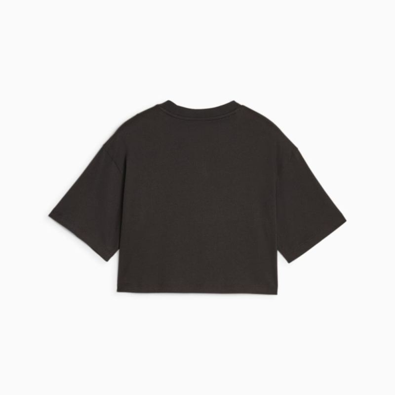 Puma | Girls Classics Big Kids Cropped Tee - Black