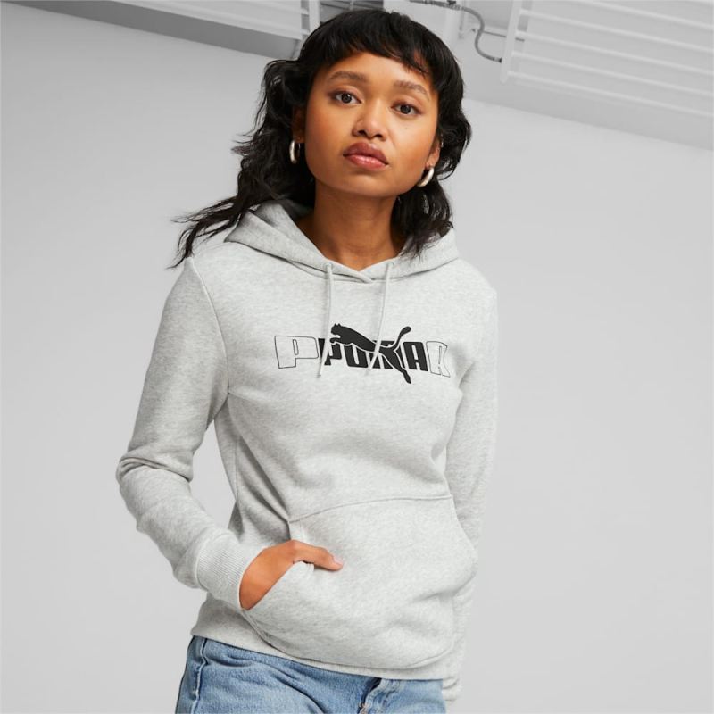 Puma | Women's ESS+ LOGO LAB Hoodie - Light Gray Heather