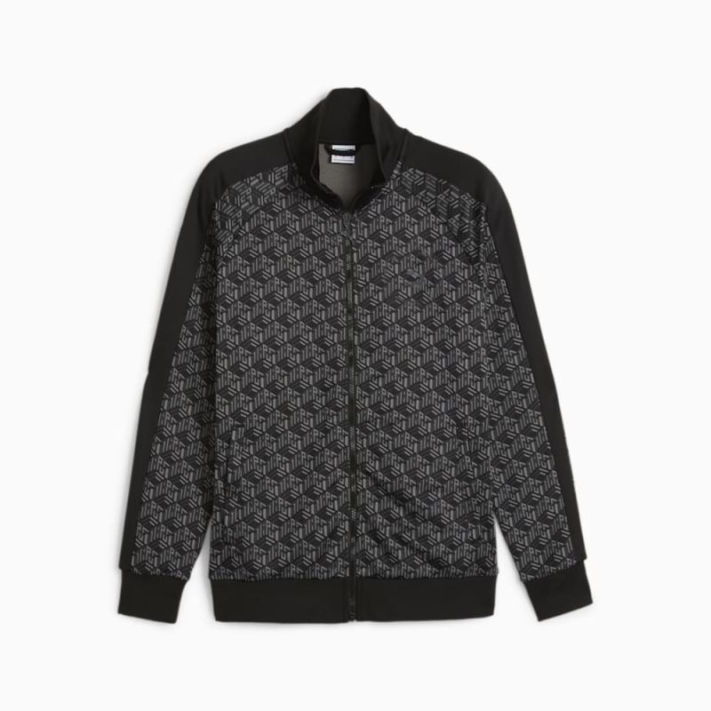 Puma | Men's T7 Track Jacket - Black-AOP