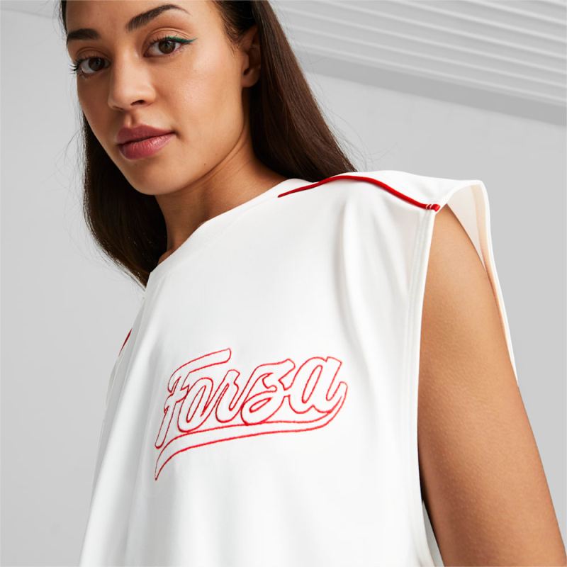 Puma | Women's x SCUDERIA FERRARI x JUNE AMBROSE Asymmetric Tee - White