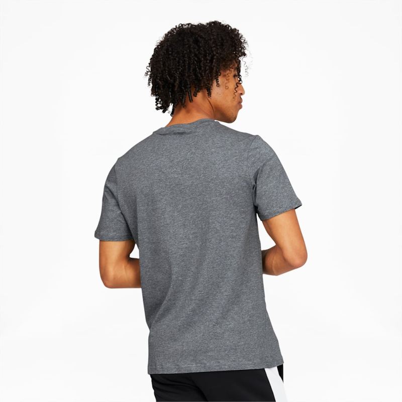 Puma | Men's Classics Logo Tee - Medium Gray Heather-White