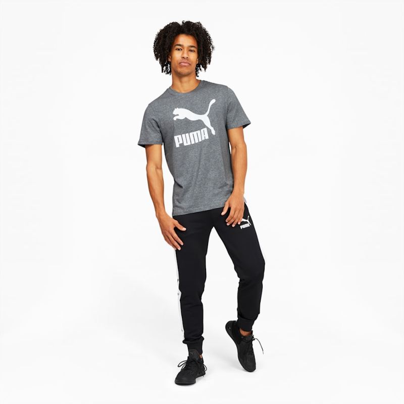 Puma | Men's Classics Logo Tee - Medium Gray Heather-White