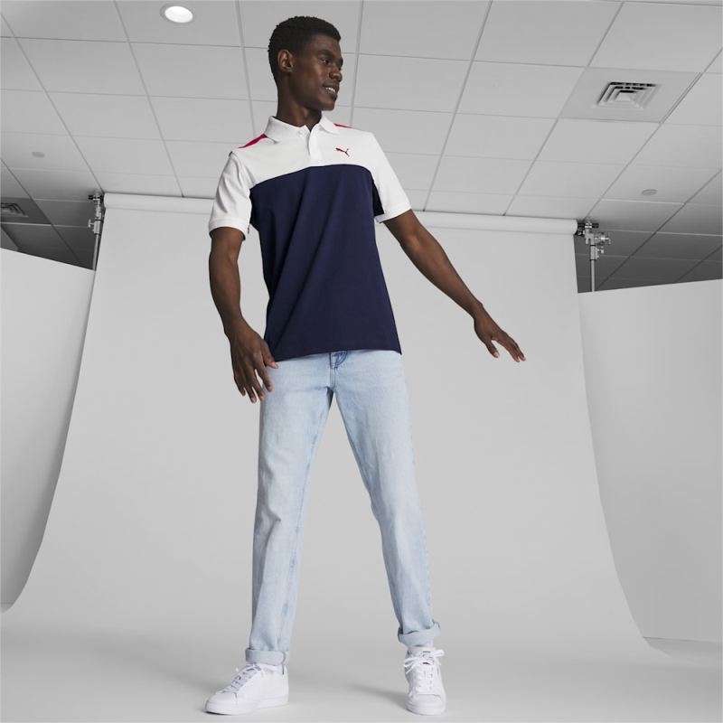 Puma | Men's Essential+ Block Polo - Navy