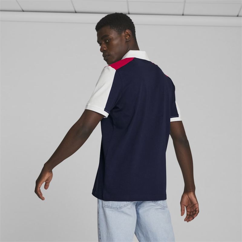 Puma | Men's Essential+ Block Polo - Navy