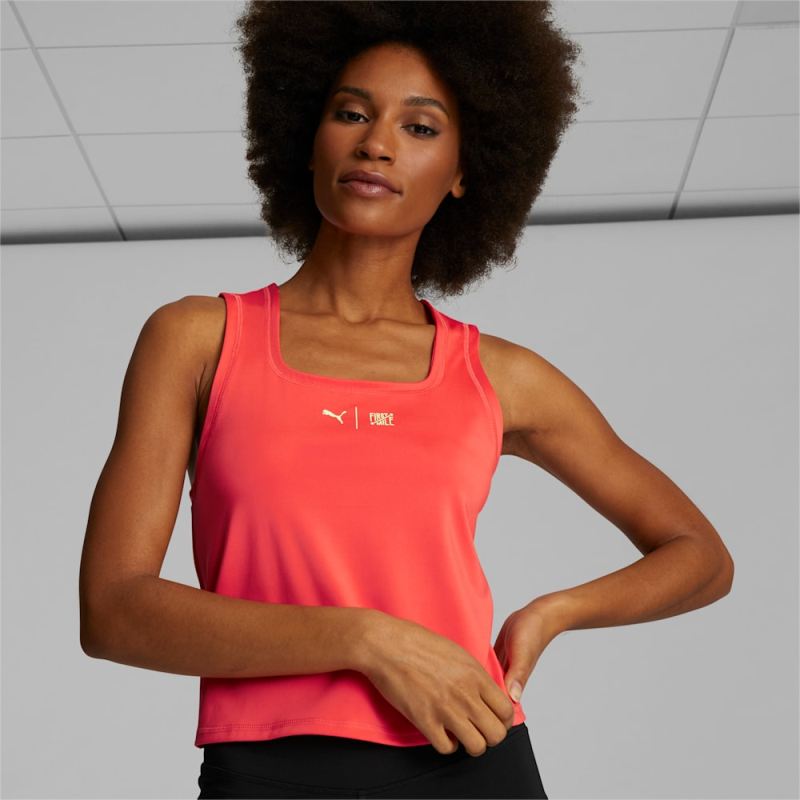 Puma | Women's x FIRST MILE Cropped Running Tank Top - Firelight