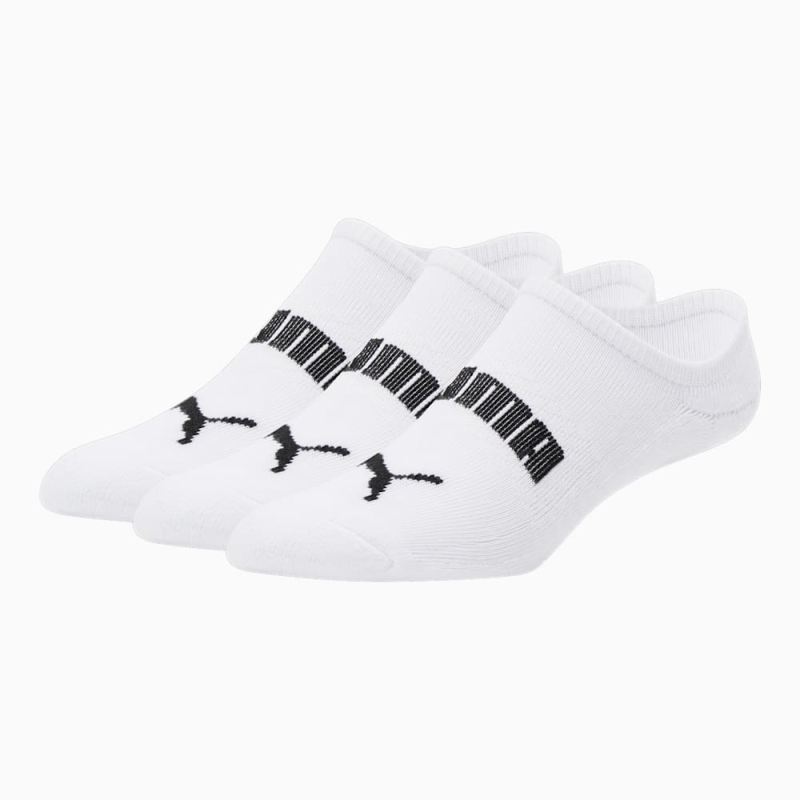 Puma | Men's Half-Terry No-Show Socks [3 Pairs] - WHITE / BLACK