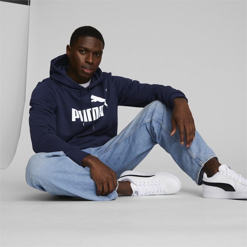 Puma | Men's Essentials Big Logo Hoodie - Peacoat - Click Image to Close