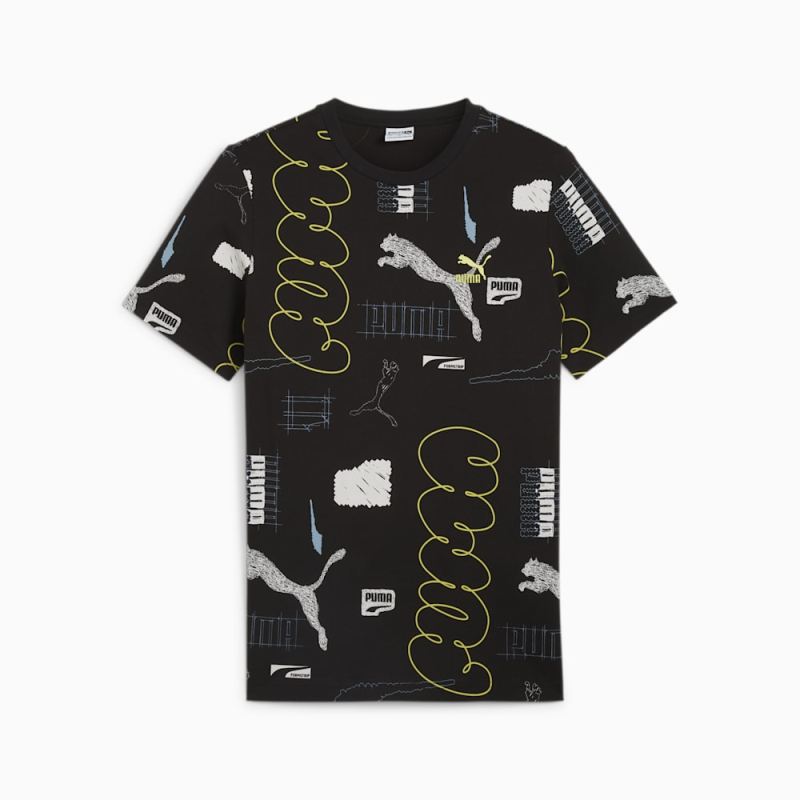 Puma | Men's BRAND LOVE All-Over-Print Tee - Black-AOP