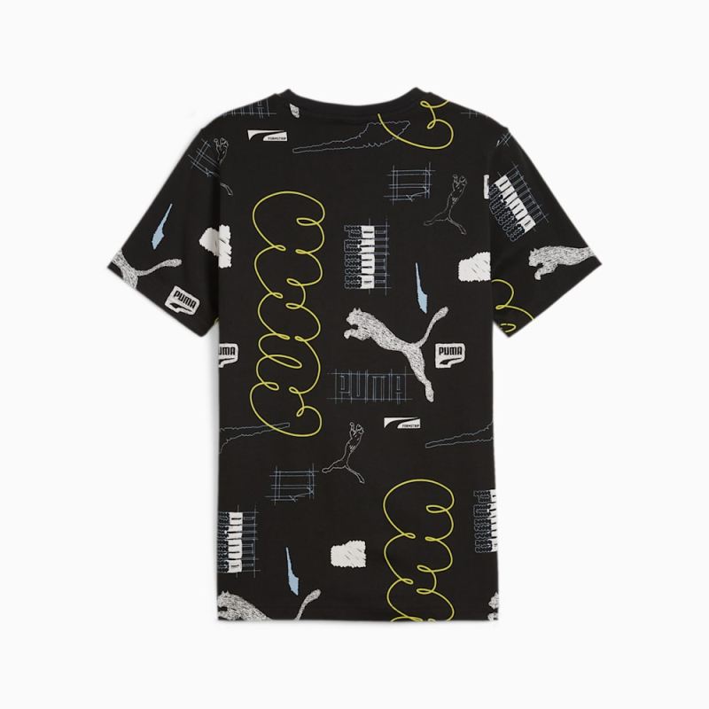 Puma | Men's BRAND LOVE All-Over-Print Tee - Black-AOP