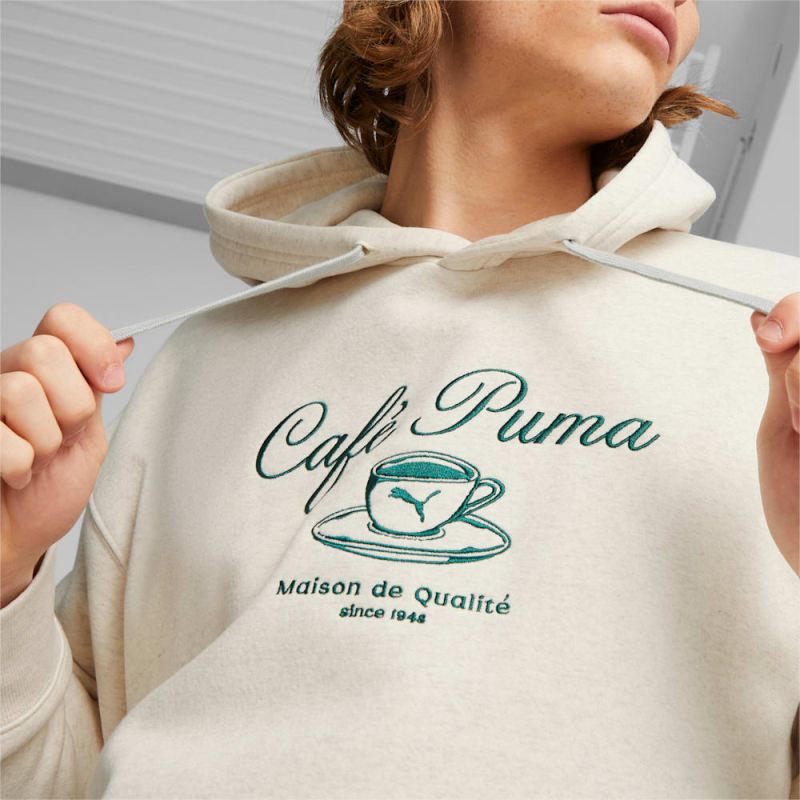 Puma | Men's CLASSICS CAFE Puma | Men's Hoodie - Beige Heather