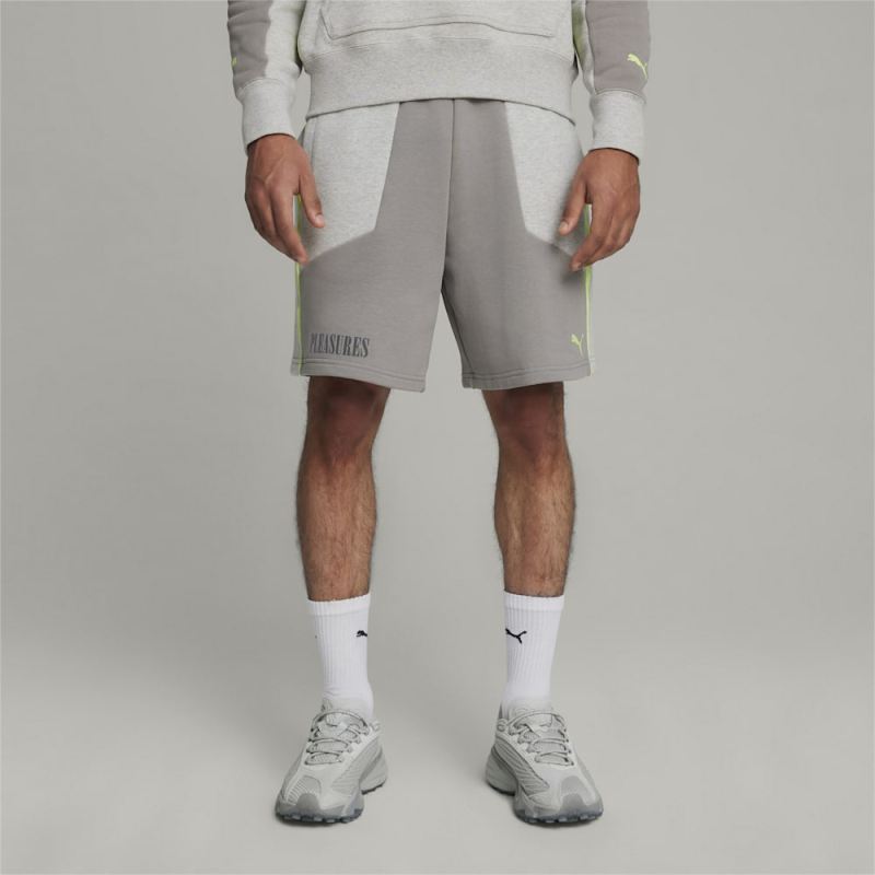 Puma | Men's x PLEASURES Shorts - Light Gray Heather - Click Image to Close