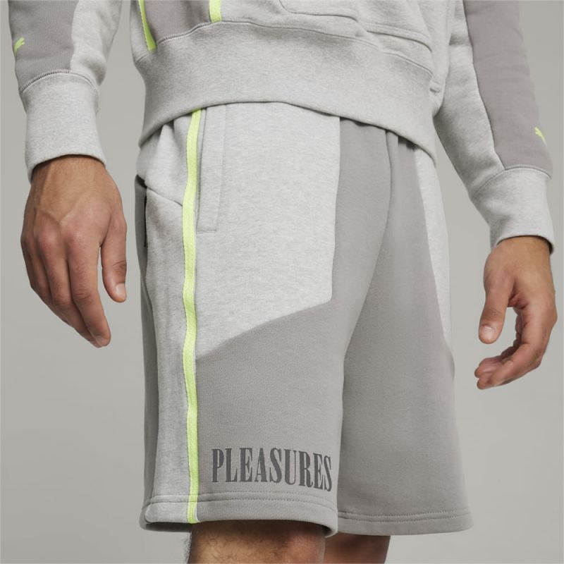 Puma | Men's x PLEASURES Shorts - Light Gray Heather