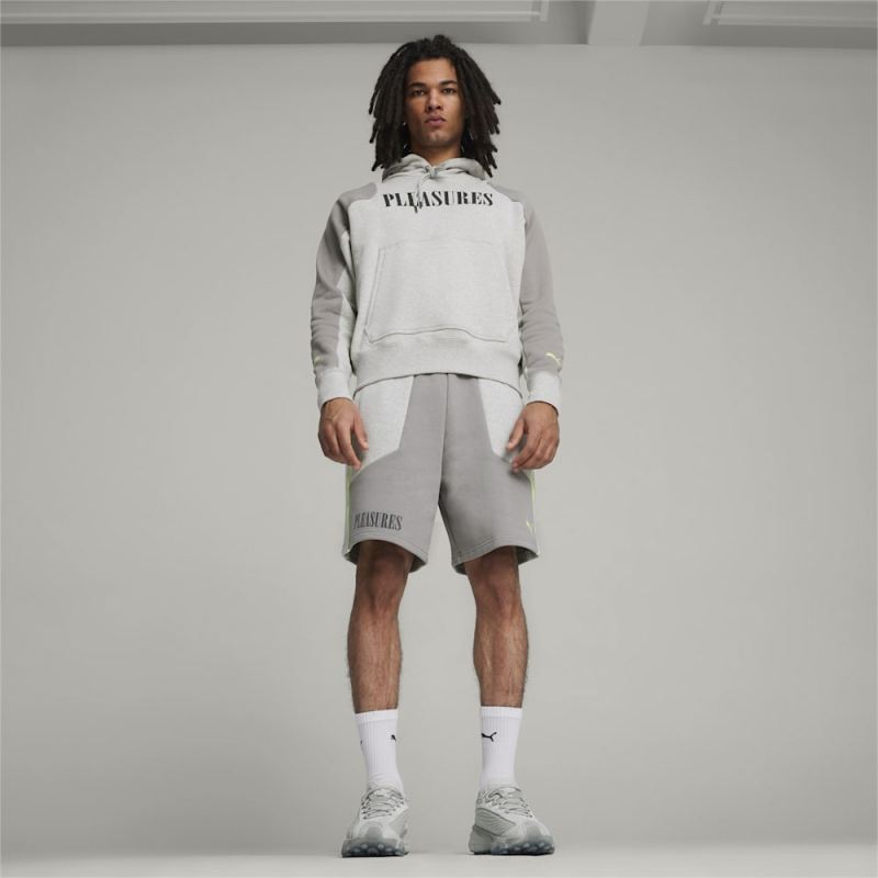 Puma | Men's x PLEASURES Shorts - Light Gray Heather