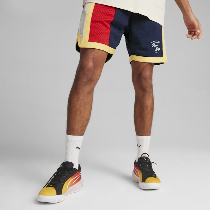 Puma | Men's SHOWTIME Puma | Men's HOOPS Basketball Mesh Shorts - Club Navy