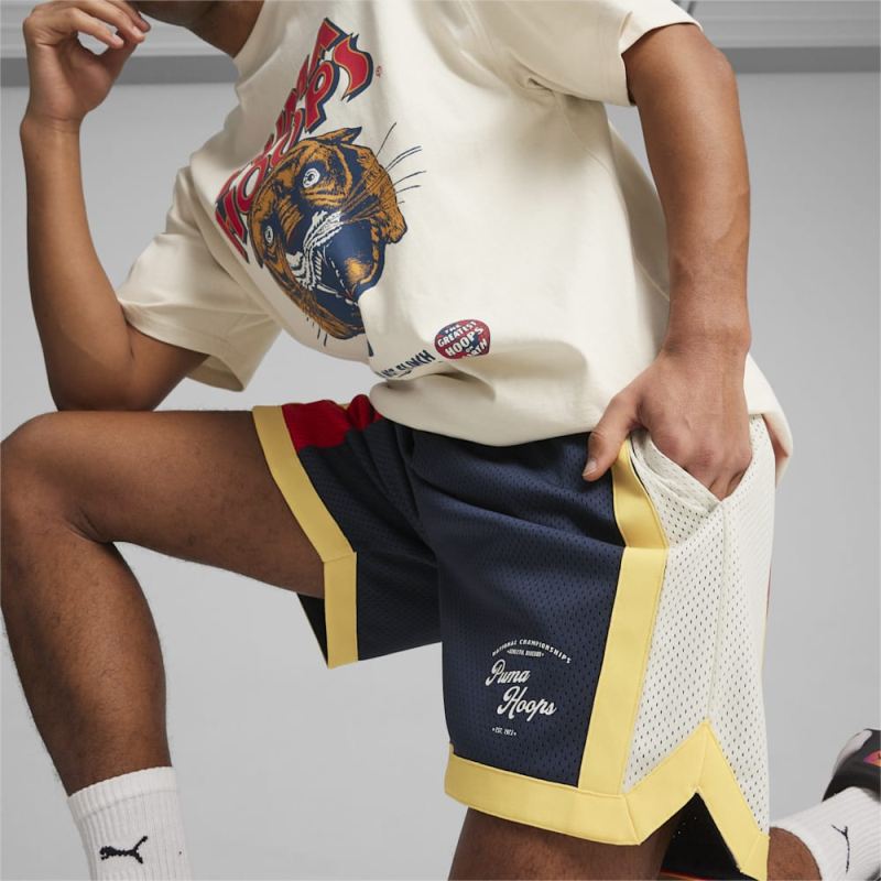 Puma | Men's SHOWTIME Puma | Men's HOOPS Basketball Mesh Shorts - Club Navy