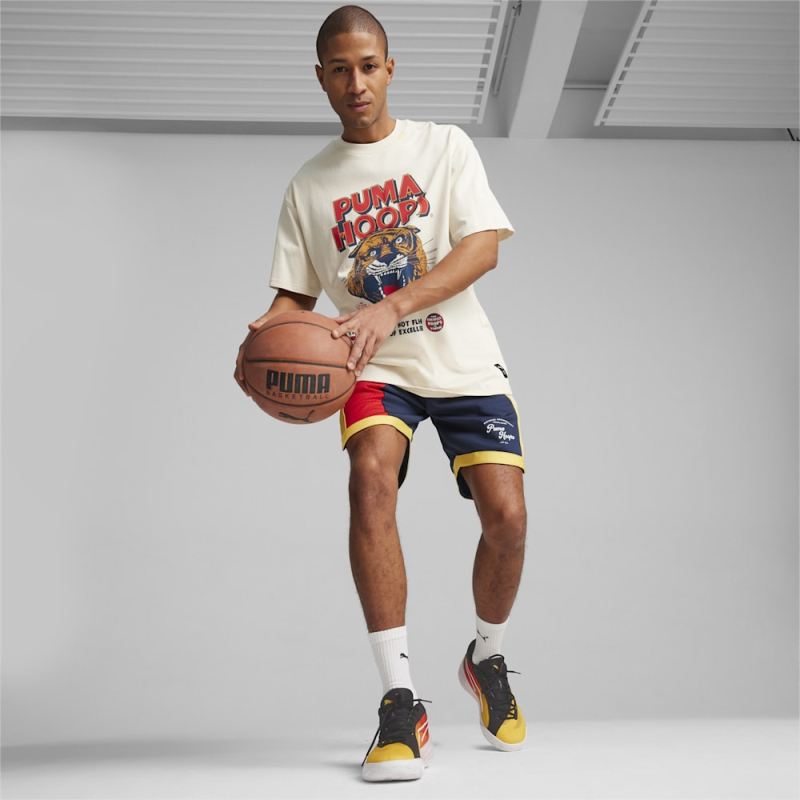 Puma | Men's SHOWTIME Puma | Men's HOOPS Basketball Mesh Shorts - Club Navy