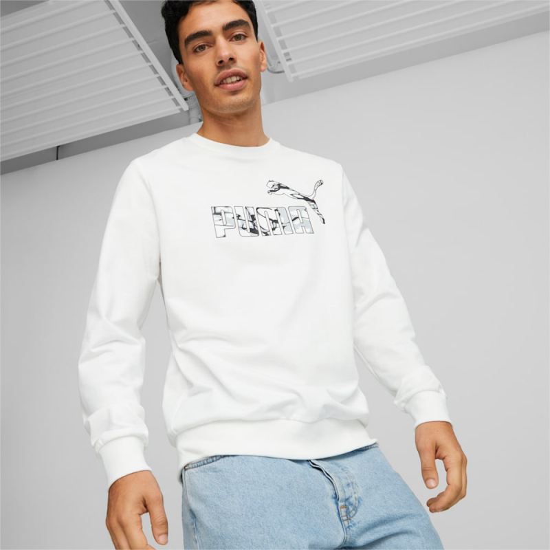 Puma | Men's Summer Splash Crew Neck Sweatshirt - White