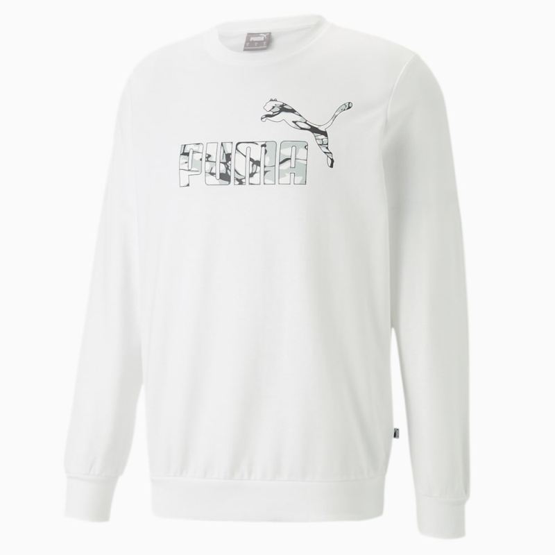 Puma | Men's Summer Splash Crew Neck Sweatshirt - White