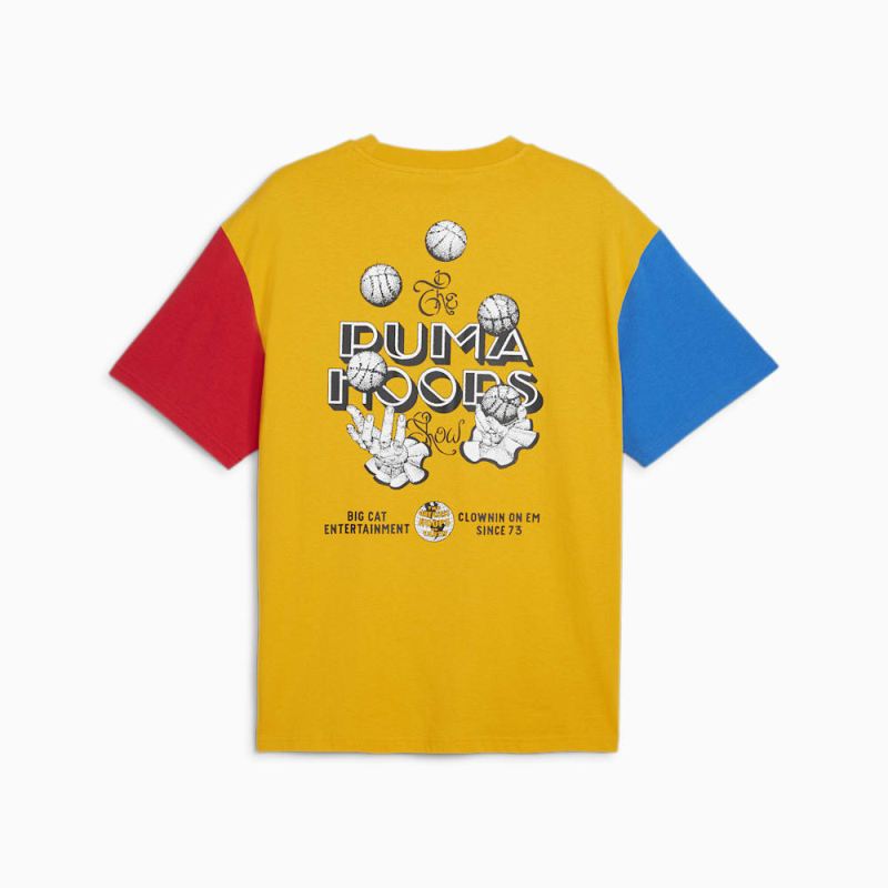 Puma | Men's SHOWTIME Clown On Em Basketball Tee - Yellow Sizzle-Electric Blue Lemonade-For All Time Red