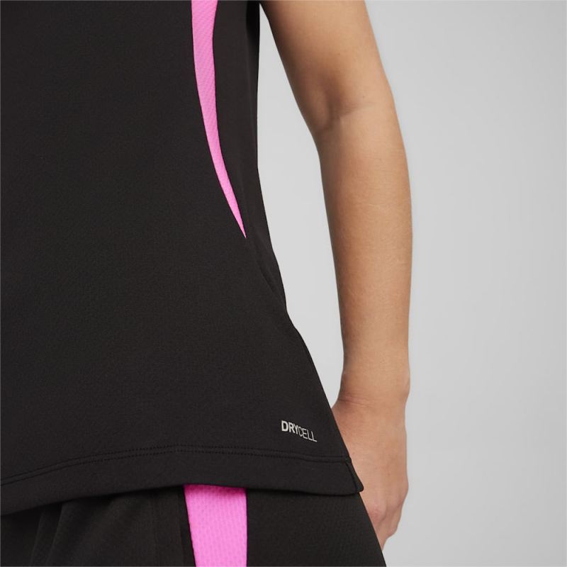 Puma | Women's Individual Sleeveless Racquet Sports Polo - Black-Poison Pink