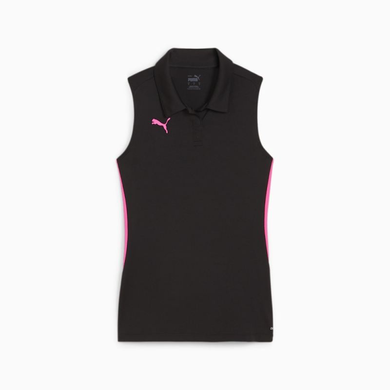 Puma | Women's Individual Sleeveless Racquet Sports Polo - Black-Poison Pink