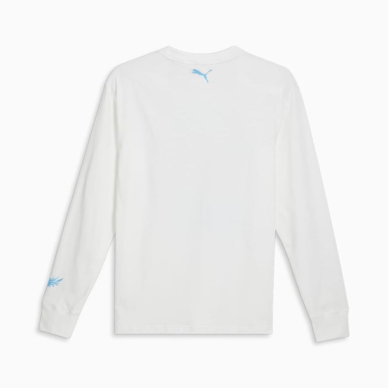 Puma | Men's x LAMELO BALL Blue Hive Long Sleeve Basketball Tee - White