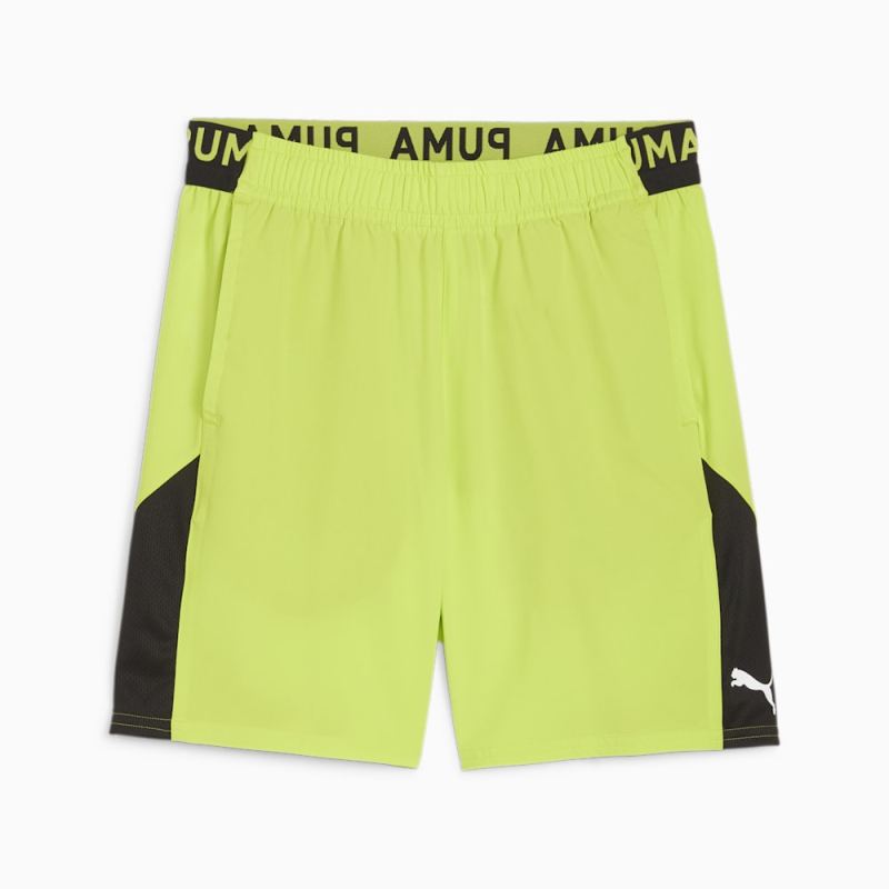 Puma | Men's FIT Ultrabreathe 7" Stretch Woven Training Shorts - Lime Pow-Black